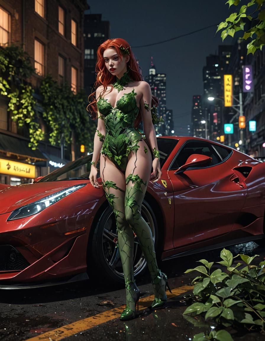 Poison Ivy in Gotham: Dark Anime 3D Art