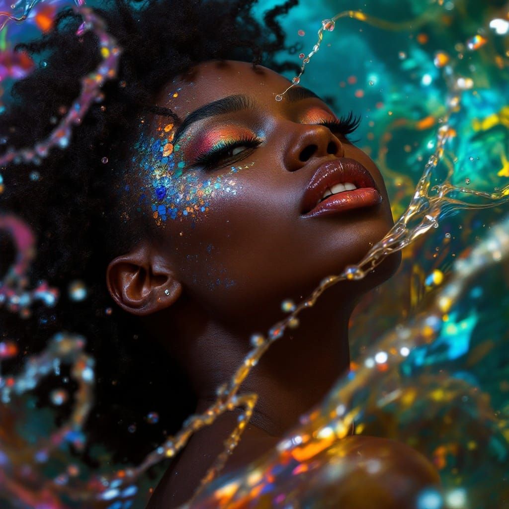 Svelte African Woman in Baroque Style