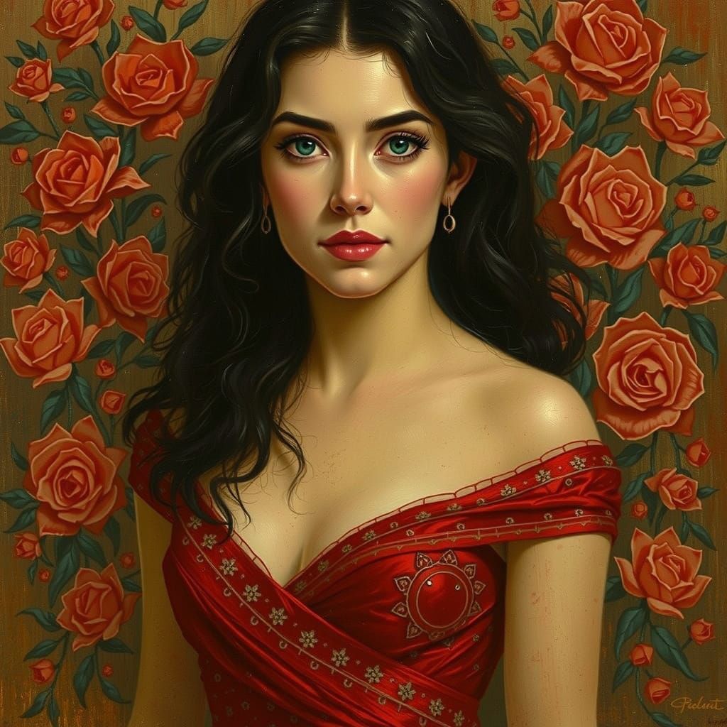 Woman with Pale Blue Eyes Portrait