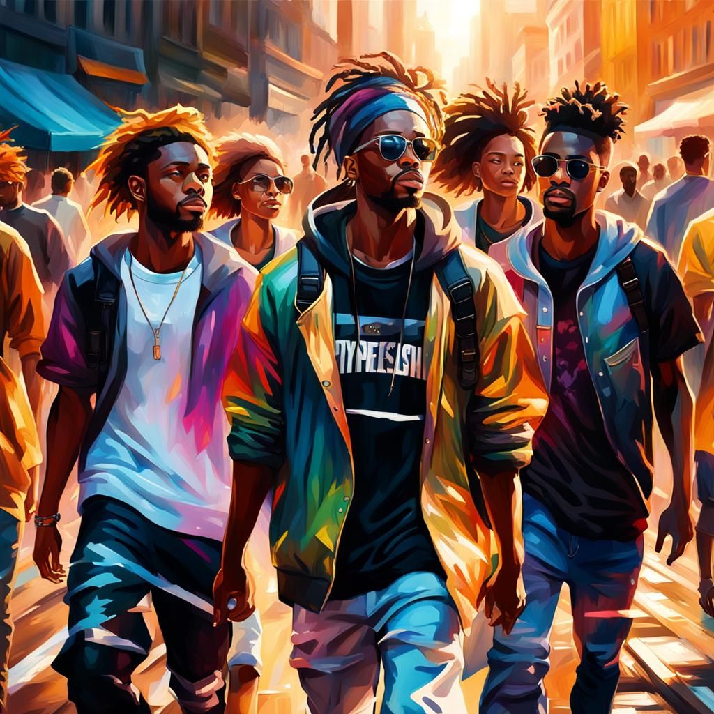 Harmonious Youths in Vibrant Triadic Colors