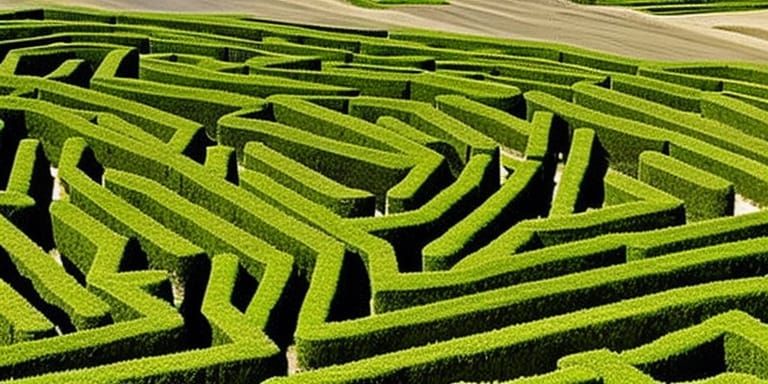 Nuns Navigate a Mysterious Hedge Maze