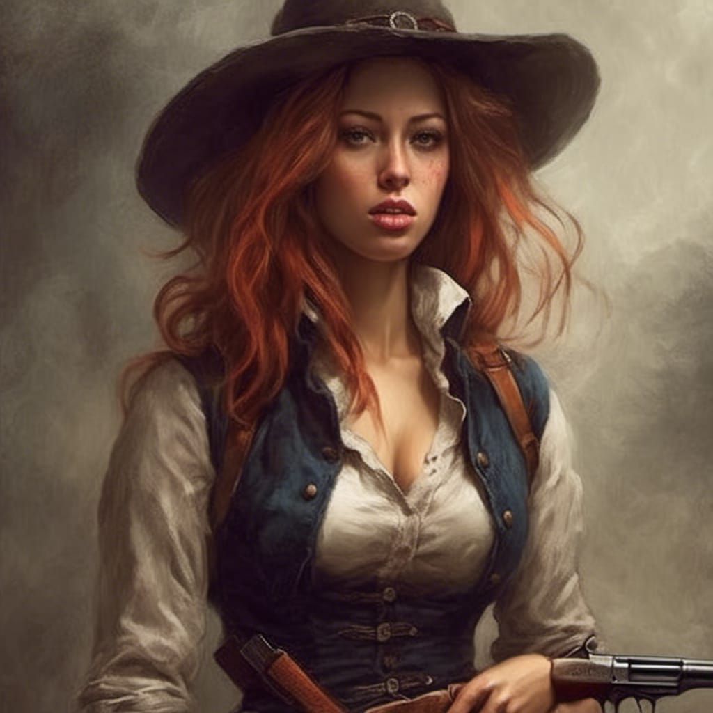 Fantasy Gunslinger Ready for Combat