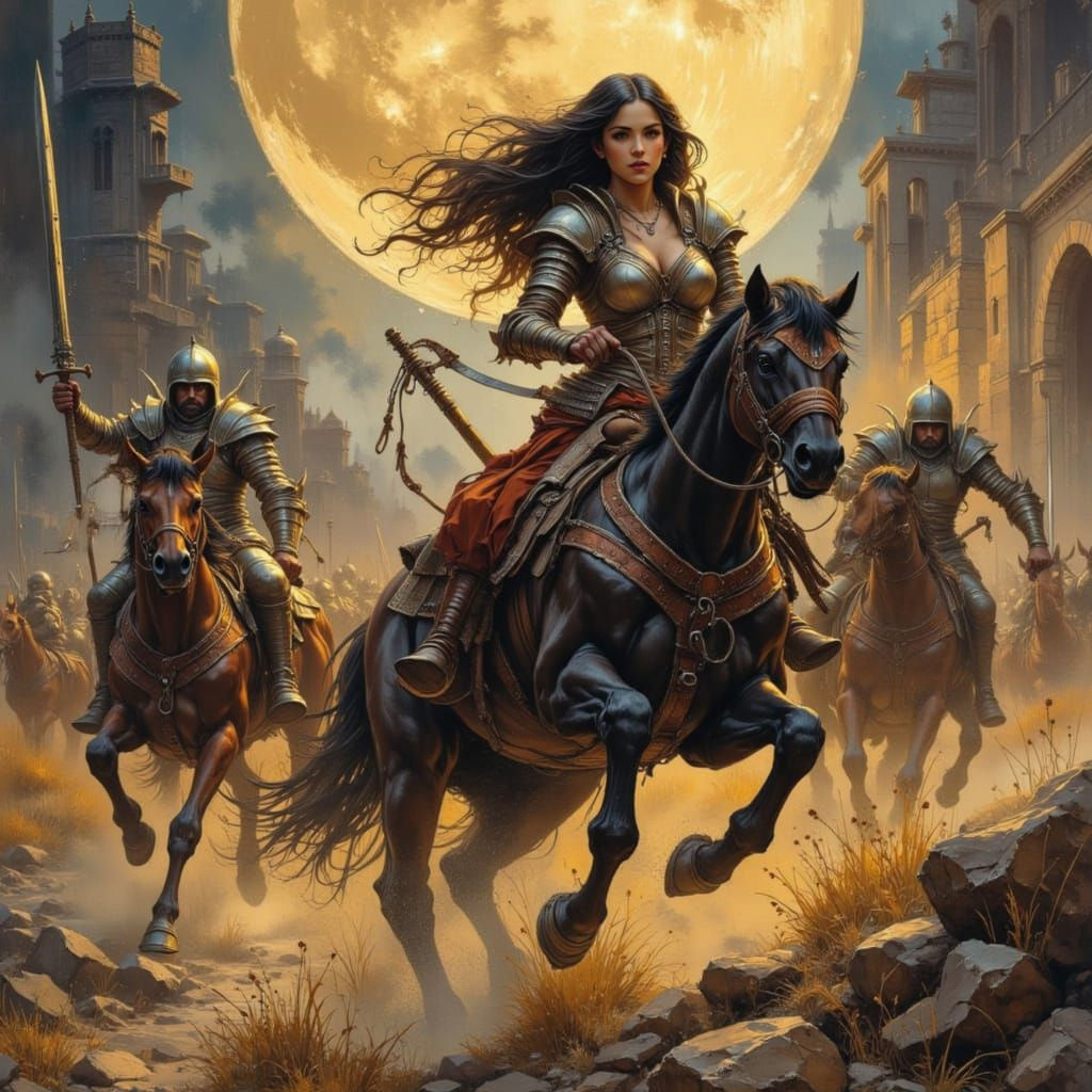 Warrior Woman's Unstoppable Strength and Daring Spirit