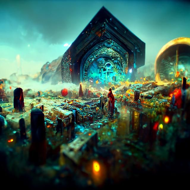 Mysterious Tomb Entrance: A Hyperrealistic Digital Painting