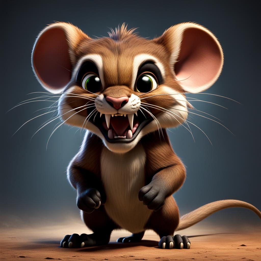 Big angry sabertooth mouse