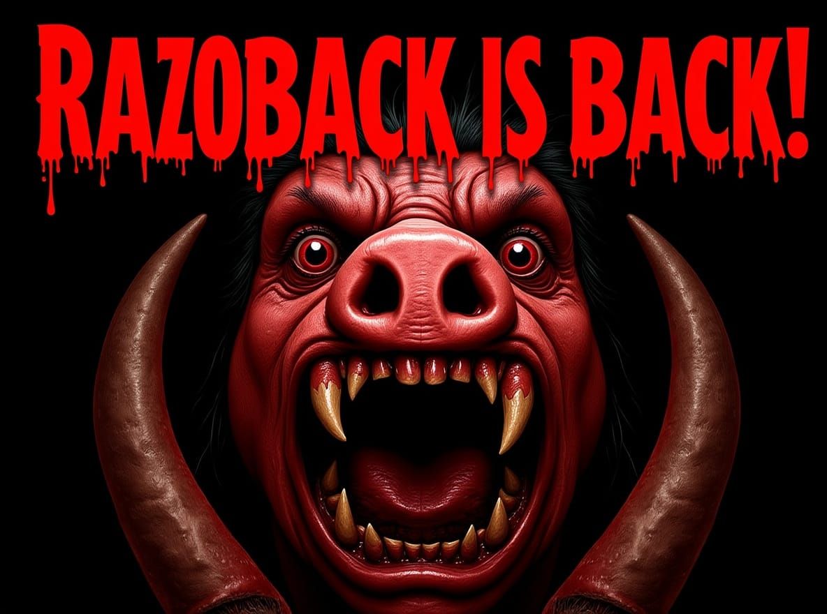 Expressionist Horror Film Poster: Razorback is Back