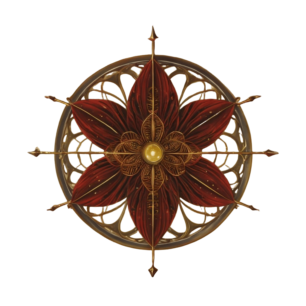 Golden Alien in Red Cloak: Surreal Psychedelic Art