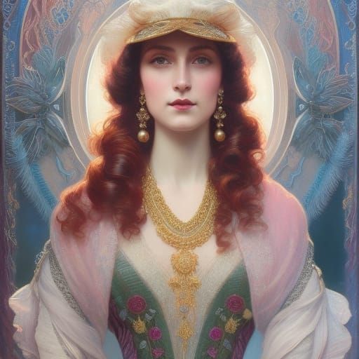 Edwardian Woman Portrait with Dramatic Lighting