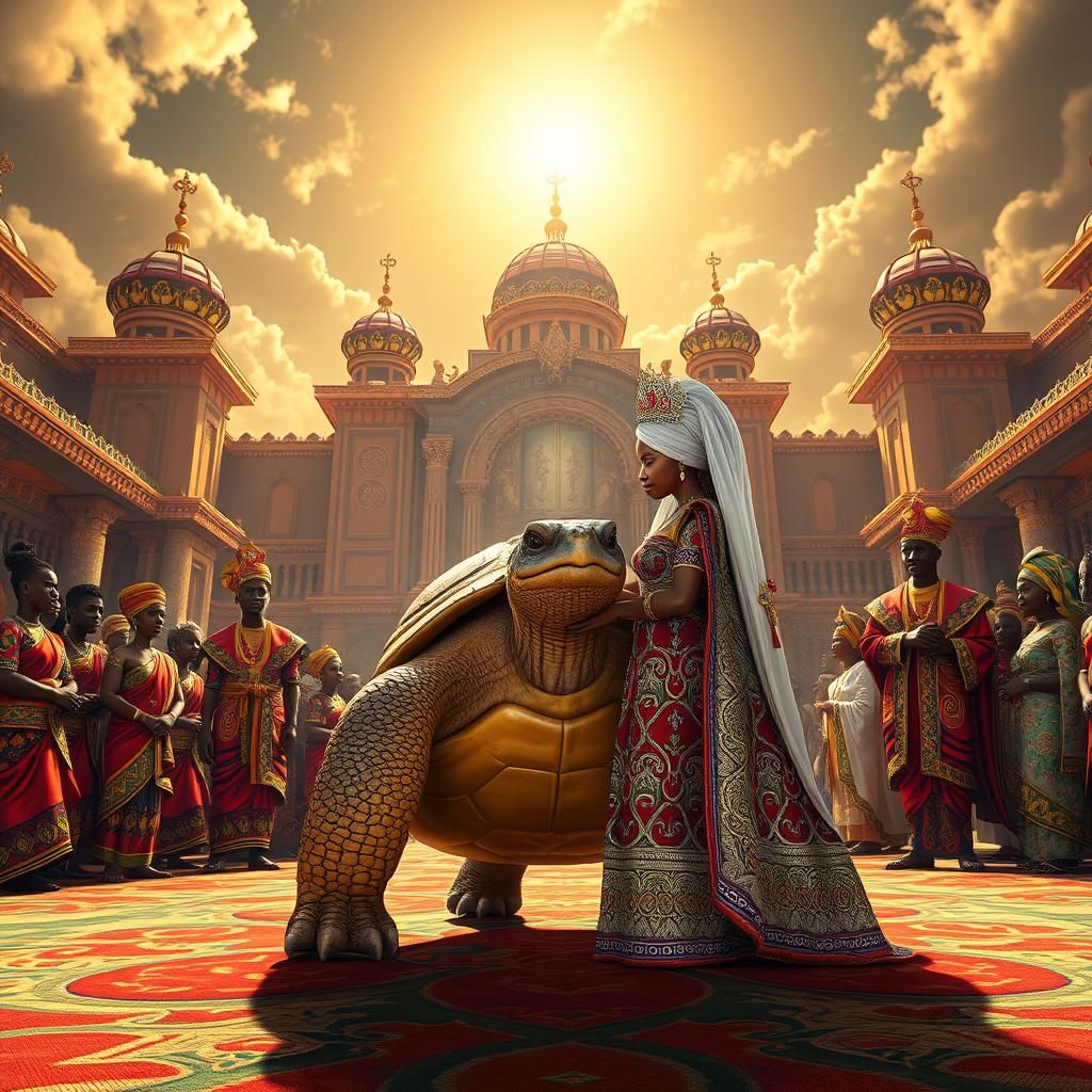 Tortoise Receives Princess Bride in Nigerian Fantasy Art