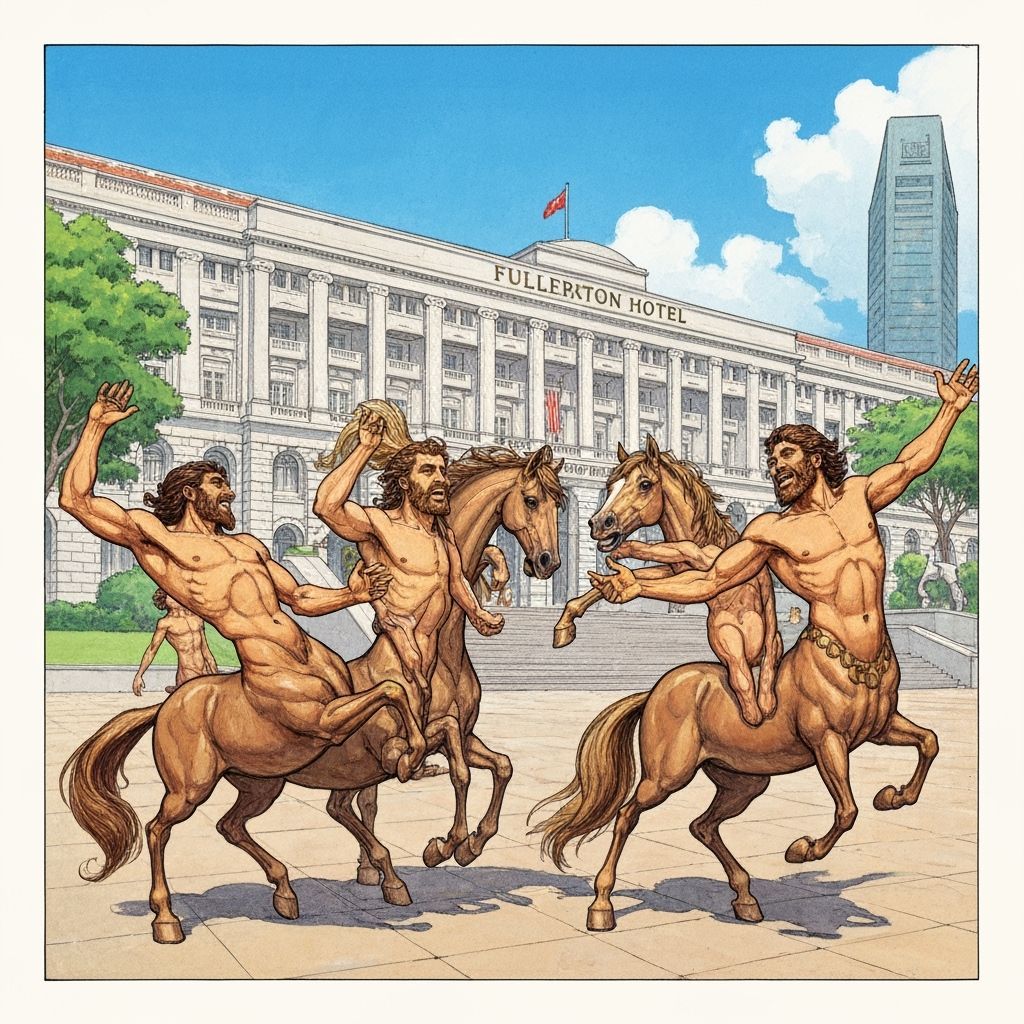 Centaurs Play Before Fullerton Hotel Singapore