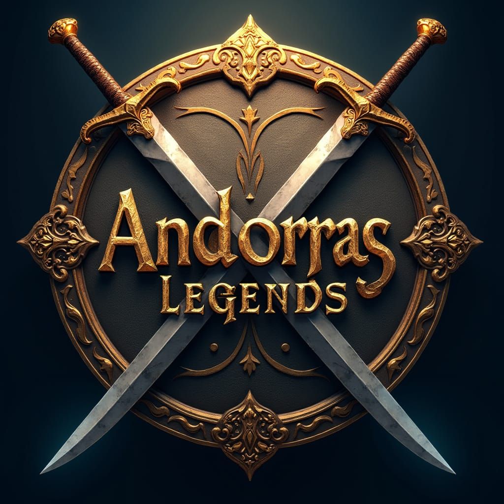 Golden Shield of Andorra Legends: Epic Fantasy Emblem