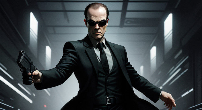 Agent Smith Funko Pop in Cyberpunk Style