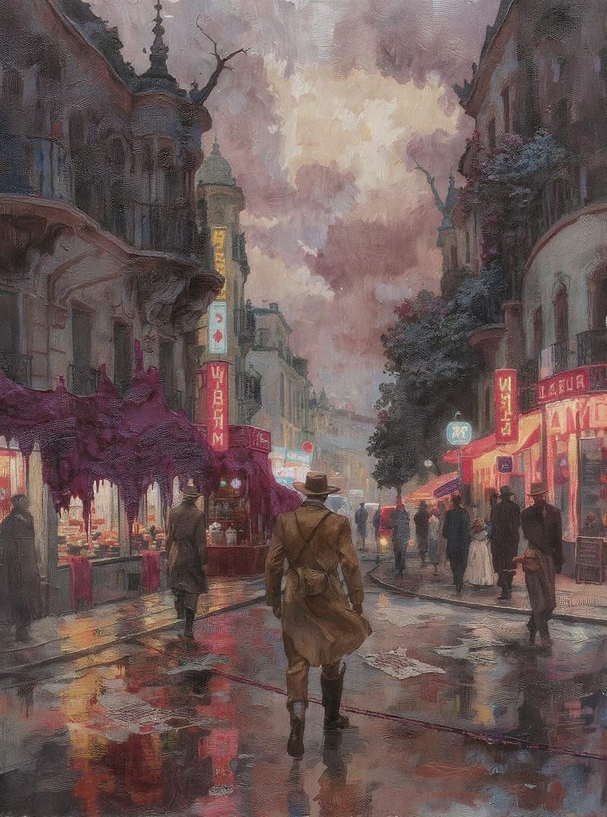 Boulevard De La Madeleine: Post-Impressionist Oil Painting