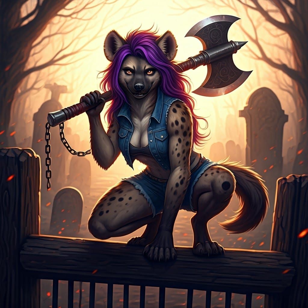 Mystical She-Hyena Guardian of the Graveyard