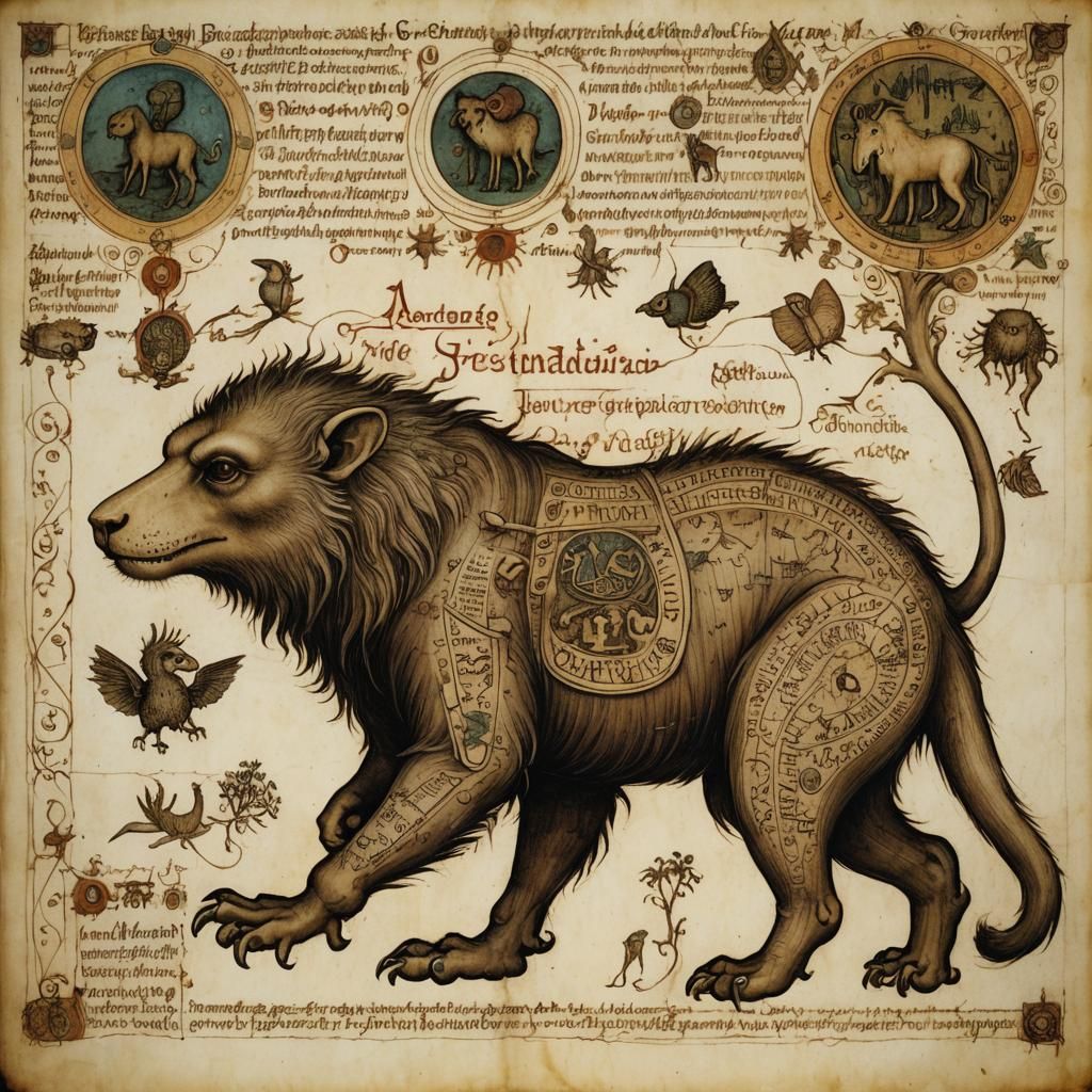 Mapinguari in Da Vinci Style Bestiary Entry