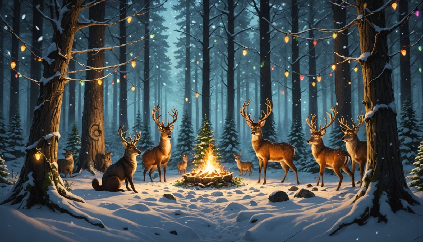 Winter Wonderland Feast in Forest