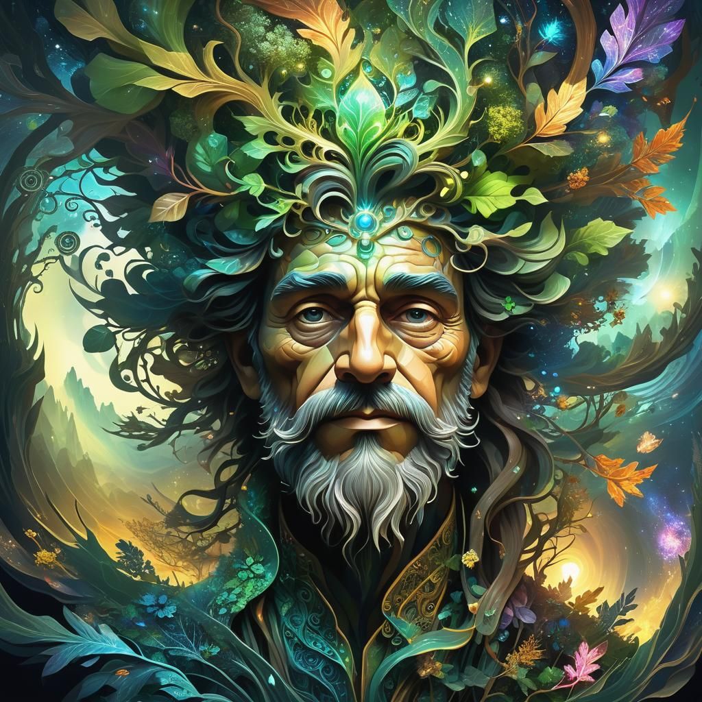 Dryad Mentor Portrait in Ethereal Fantasy Style