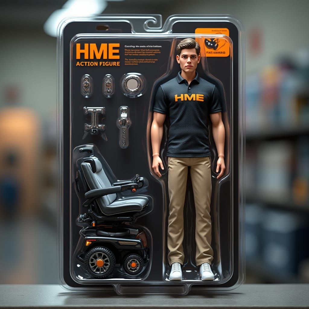 Realistic 3D Action Figure Toy on Toy Shelf in Blister Packa...