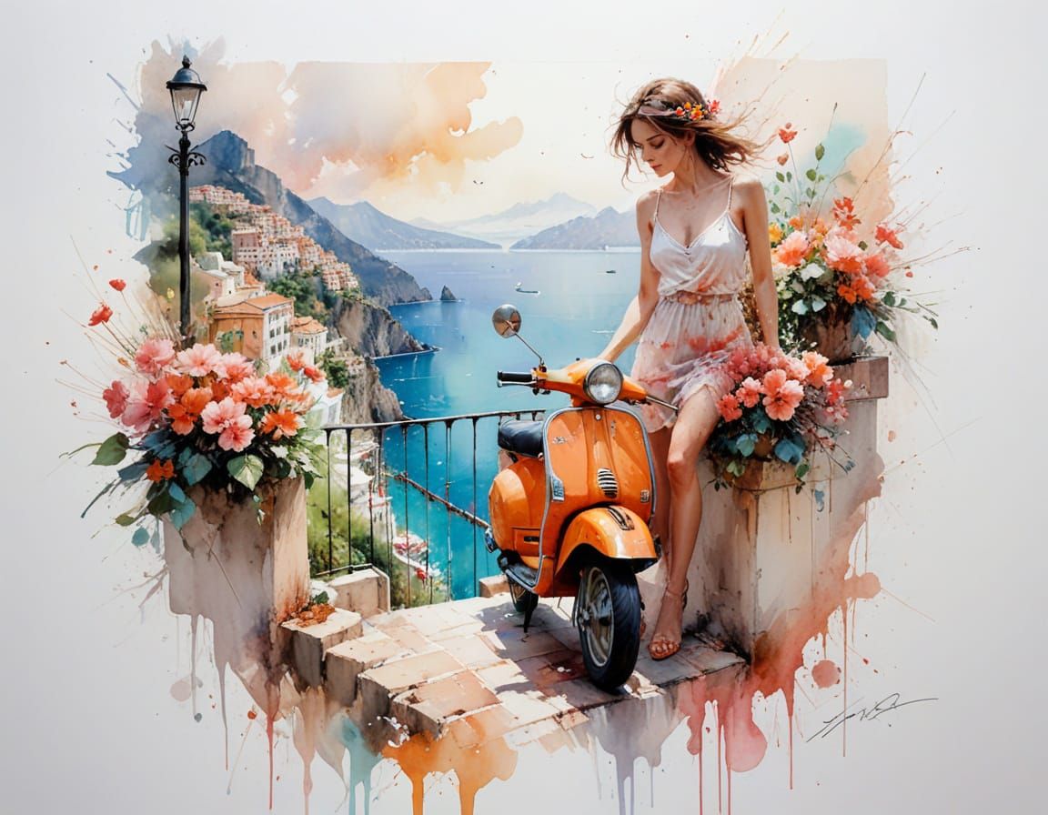 Amalfi Coast Charm: Cliffside Homes and Vibrant Seascapes