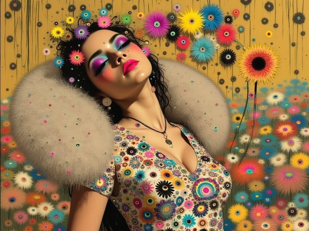 Lady Gaga in Vibrant Bohemian Pop Art