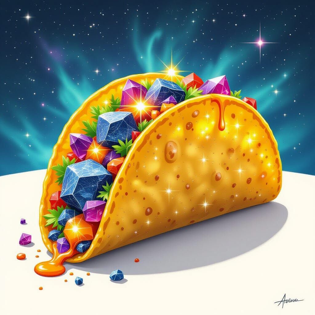 Celestial Space Taco with Aurora Borealis Flakes