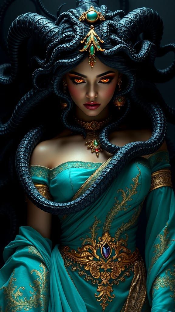 Turquoise Carnage Symbiote Ensnared Princess Jasmine in Dark...