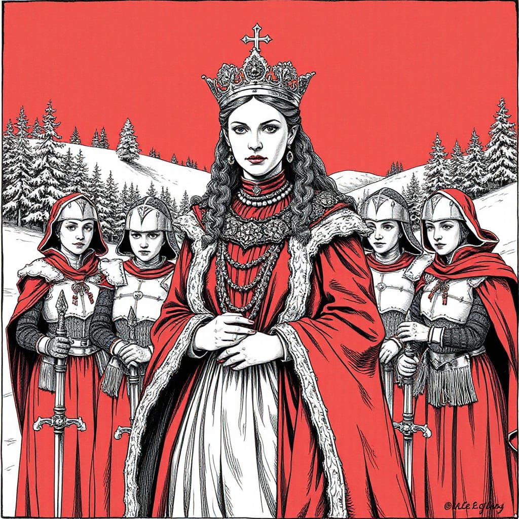 Queen Eleanor in Pen and Ink Style