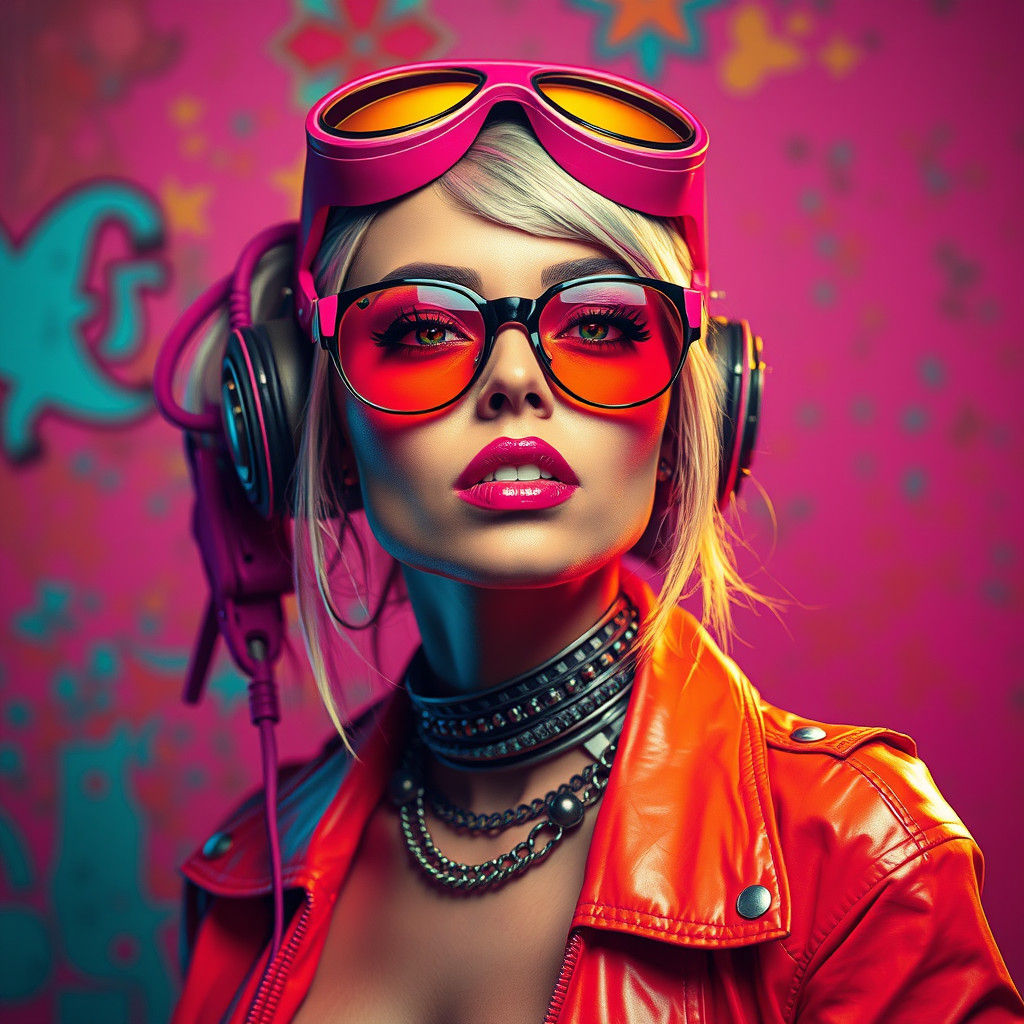 Biopunk Woman in Vibrant Colors