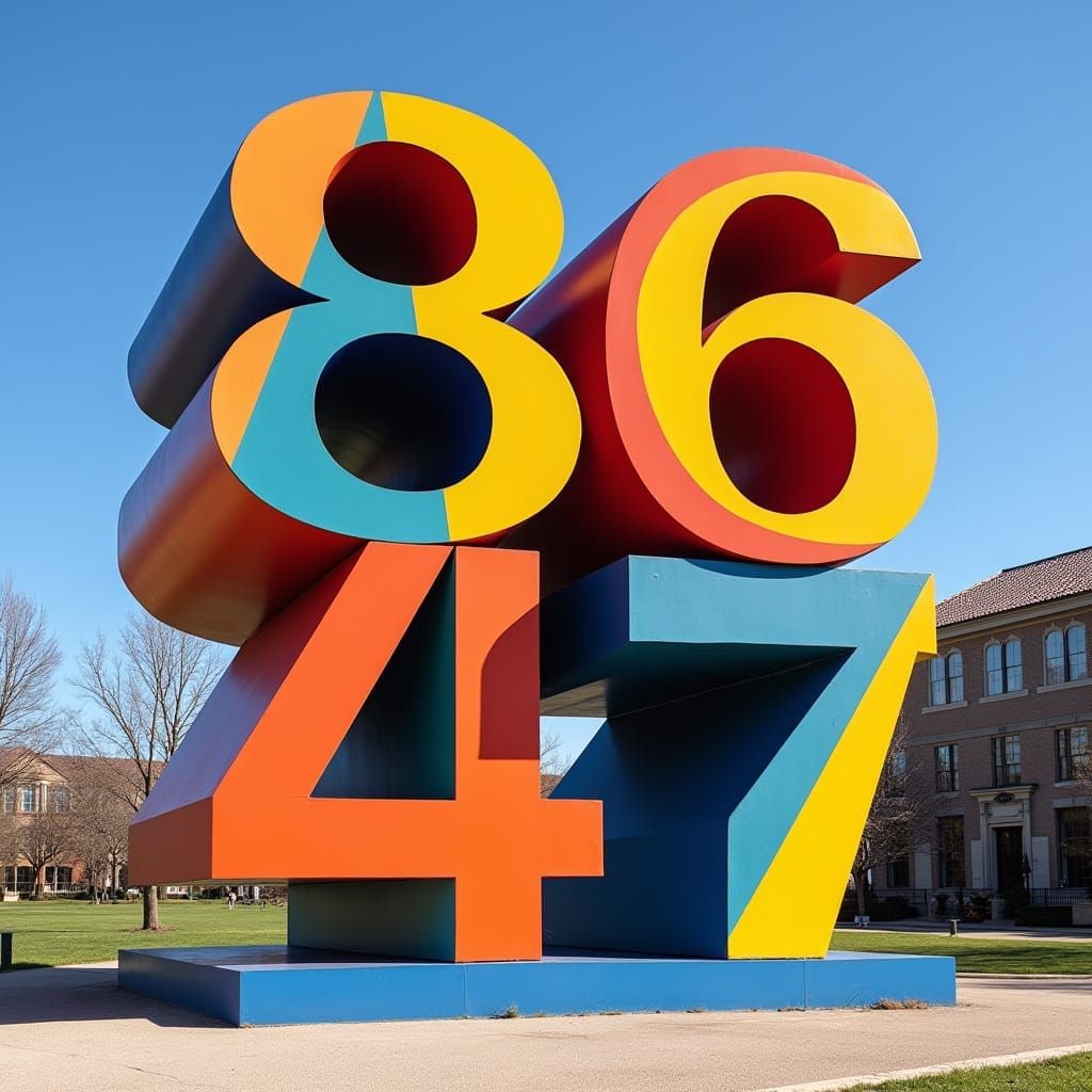 Pop Art Sculpture of Numbers 86 and 47