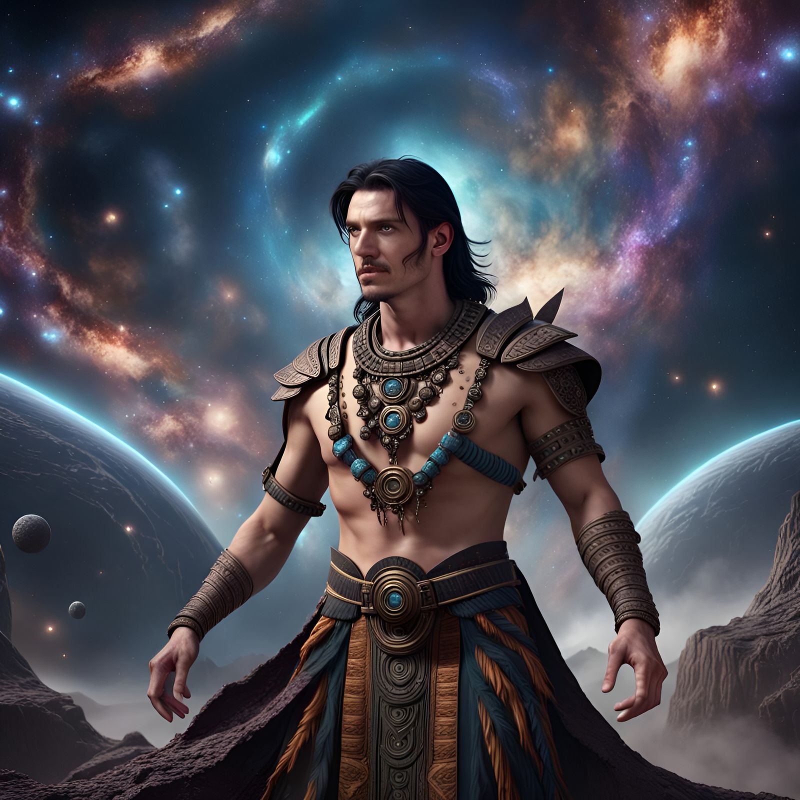 Galactic Tribal Man: Fantasy Concept Art
