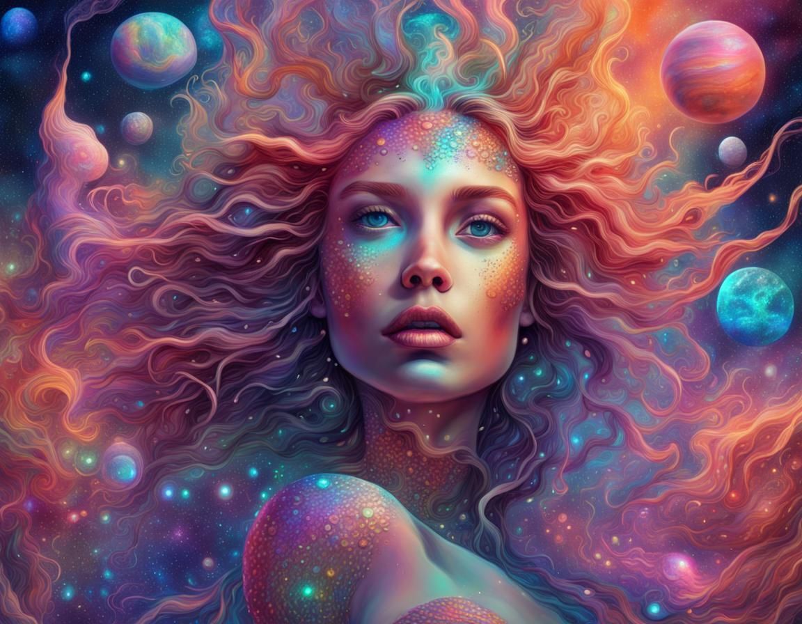 Martian Mermaid in Astral Cosmic Style