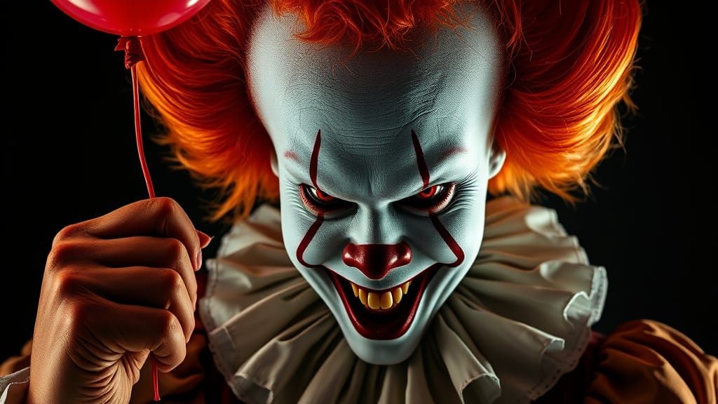 Malignant Clown Figure in Hyperrealistic Detail