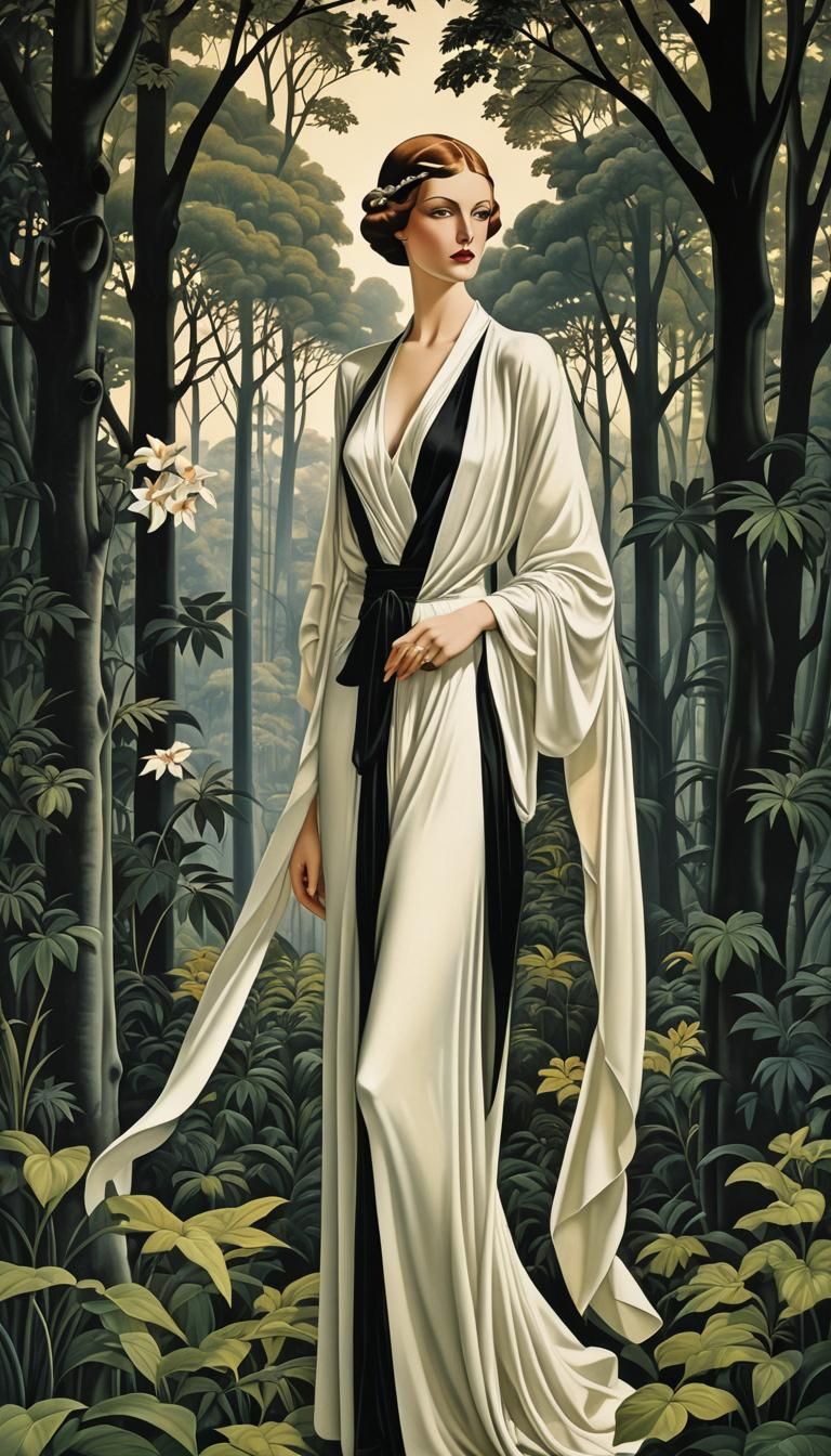 Stylish Portrait in Art Deco Style