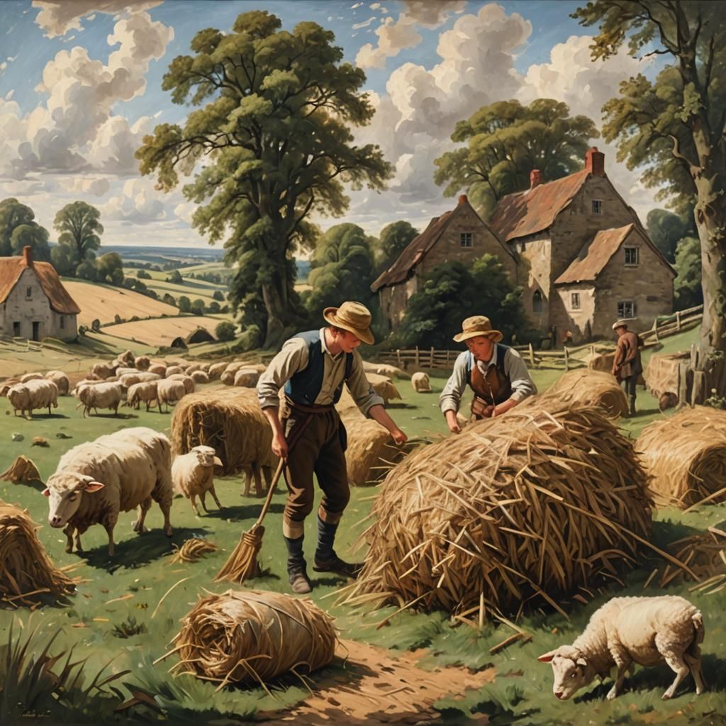 Haymaking Scene in the Style of Constable