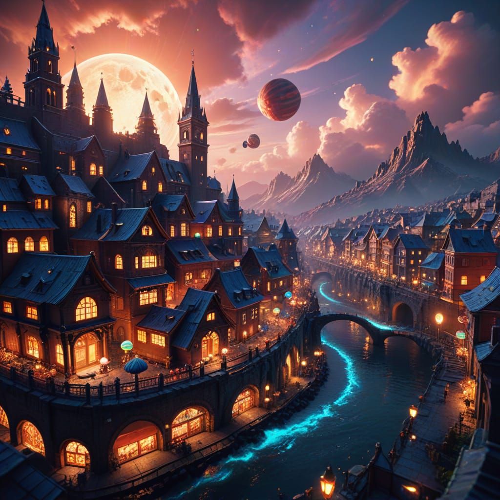 Candy Metropolis in Whimsical Papercraft Style