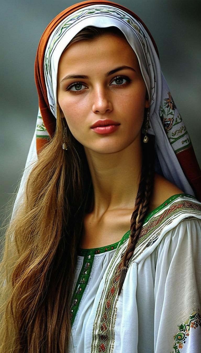 Realistic Portrait of a Gorgeous Bosnian Woman
