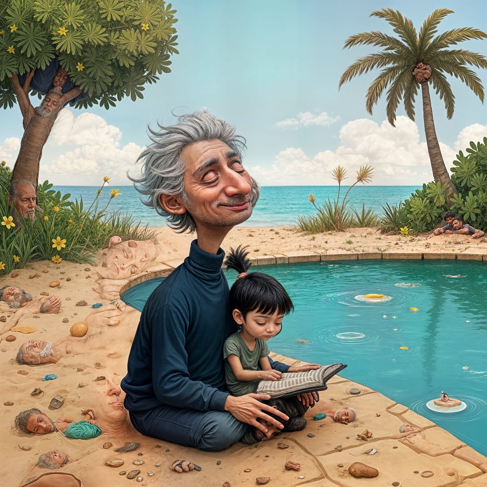 Aging Gentleman Slumbers with a Loyal Companion in a Desolat...