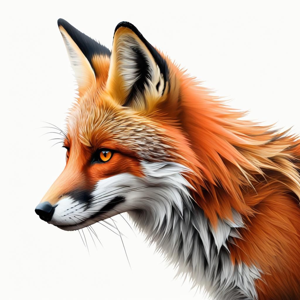 Giant Red Fox Clipart in Pastel Colors