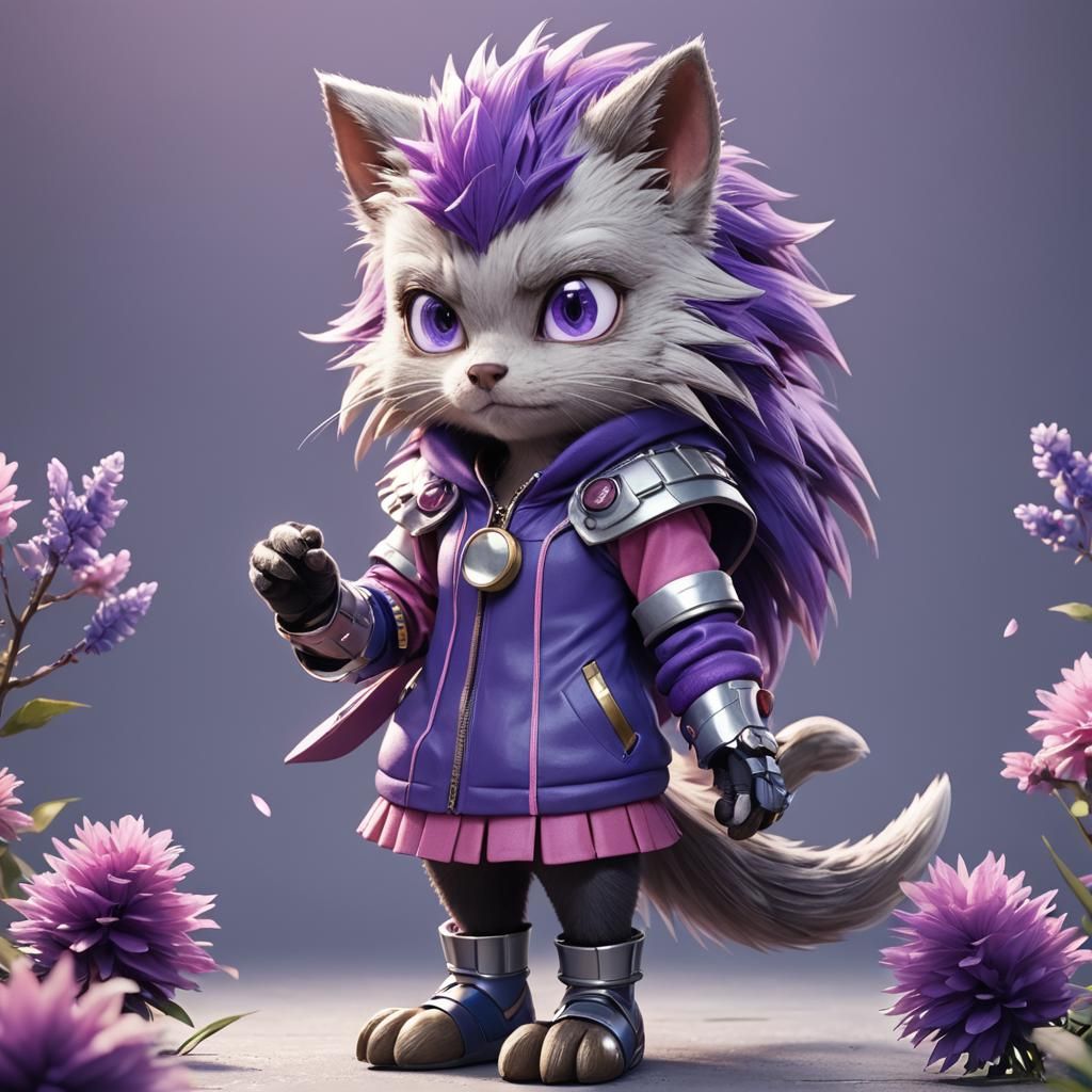 Mobian Cat in Anime Style