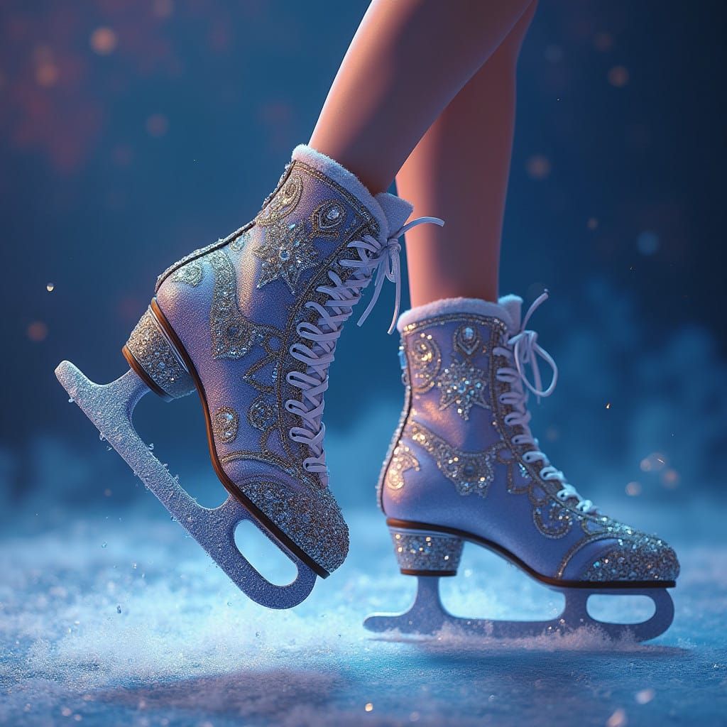 Woman's Majorette Boots Shine in Vibrant, Otherworldly Ice S...