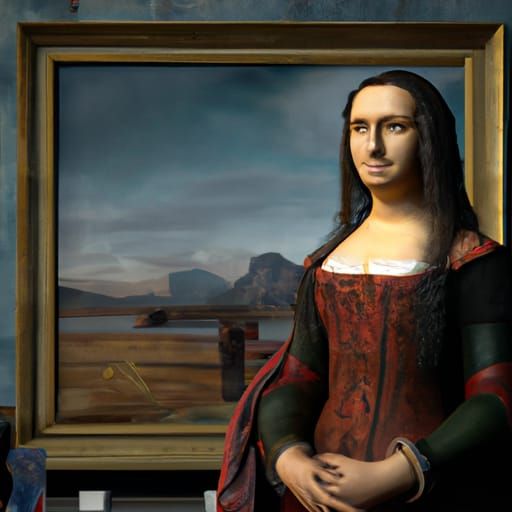 Detailed Matte Painting of Mona Lisa in 8K