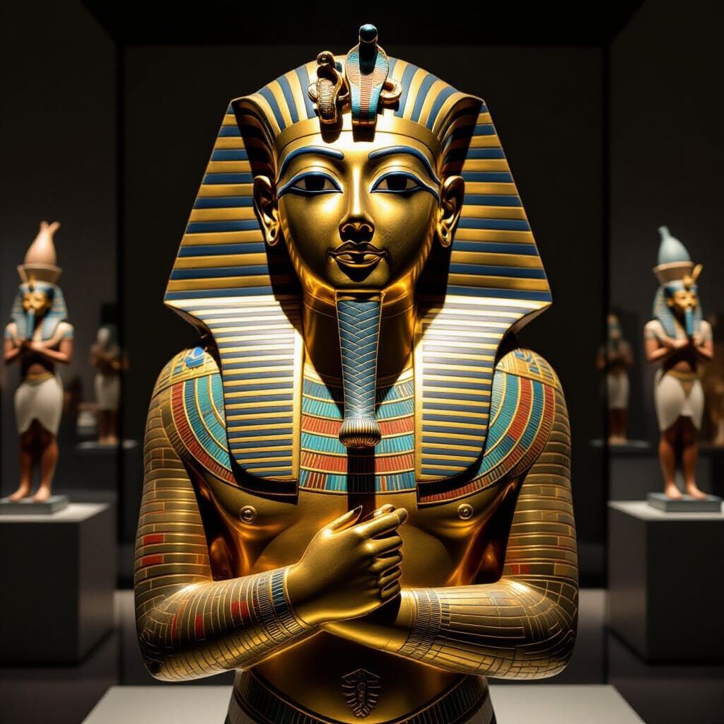 Ancient Egyptian Statue of King Tutankhamun