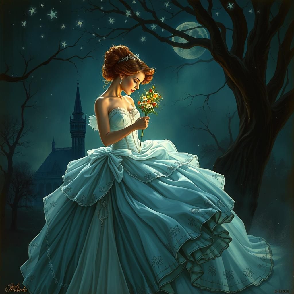 Cinderella in Detailed Digital Painting Style