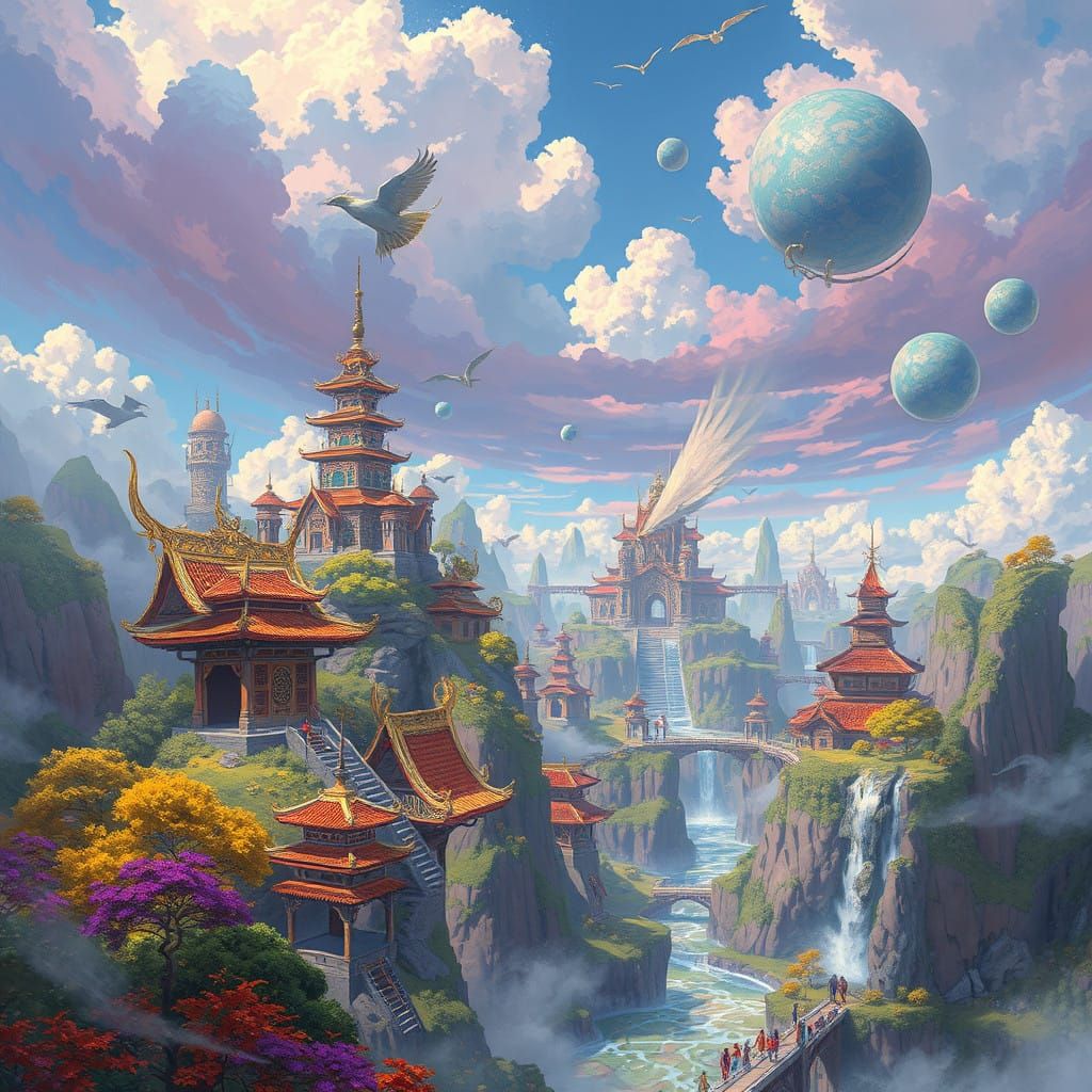 Fantasy Landscapes in Vibrant Concept Art Style