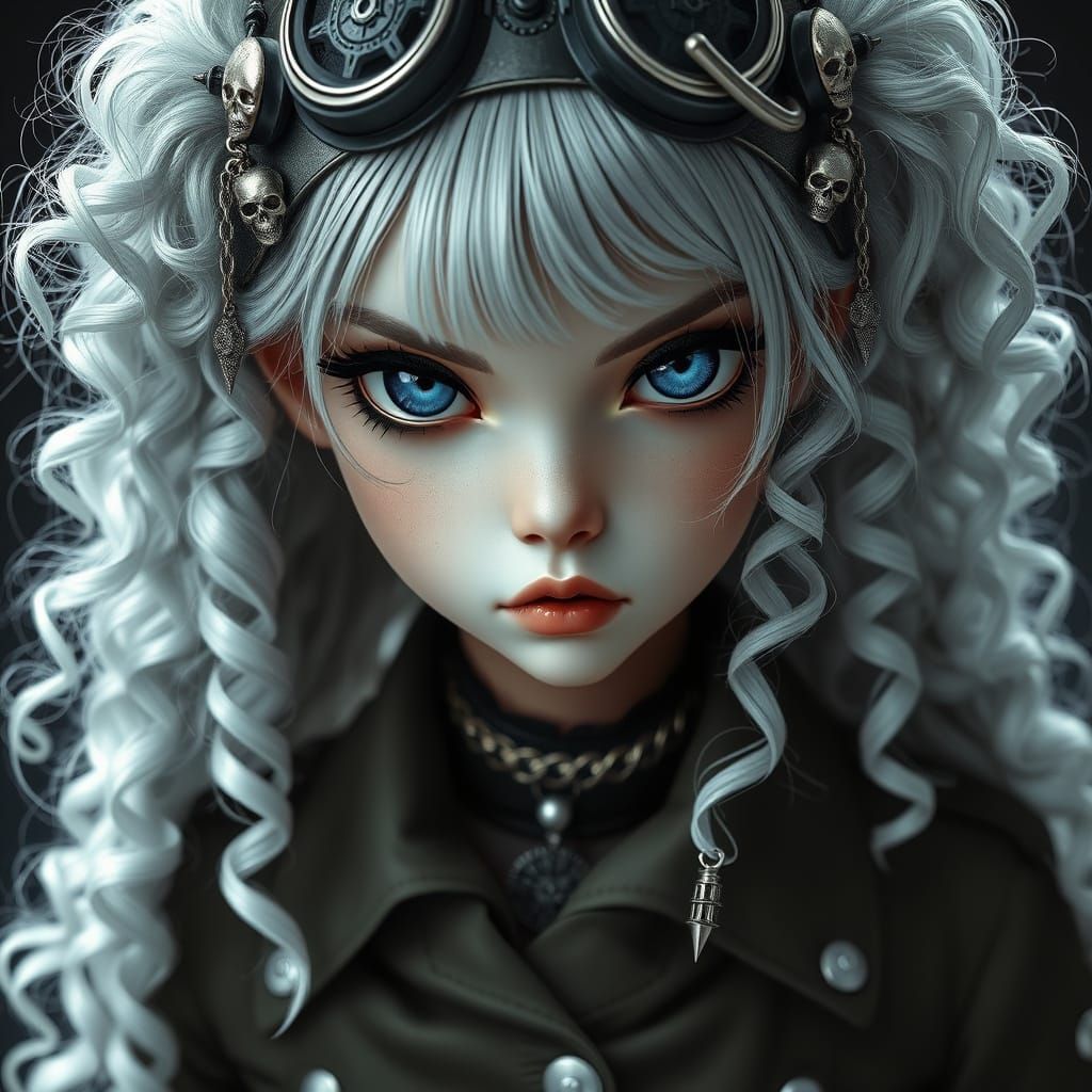 Gothic girl, anime style,