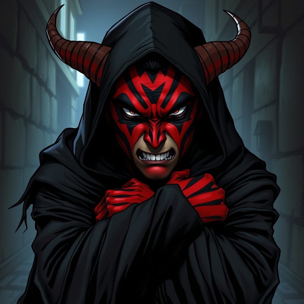 Brooding Zabrak Male in Dark Alleyway