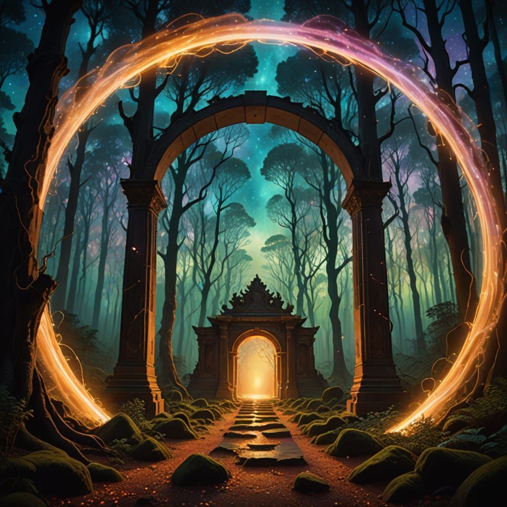 Cosmic Visions Through a Glowing Gateway