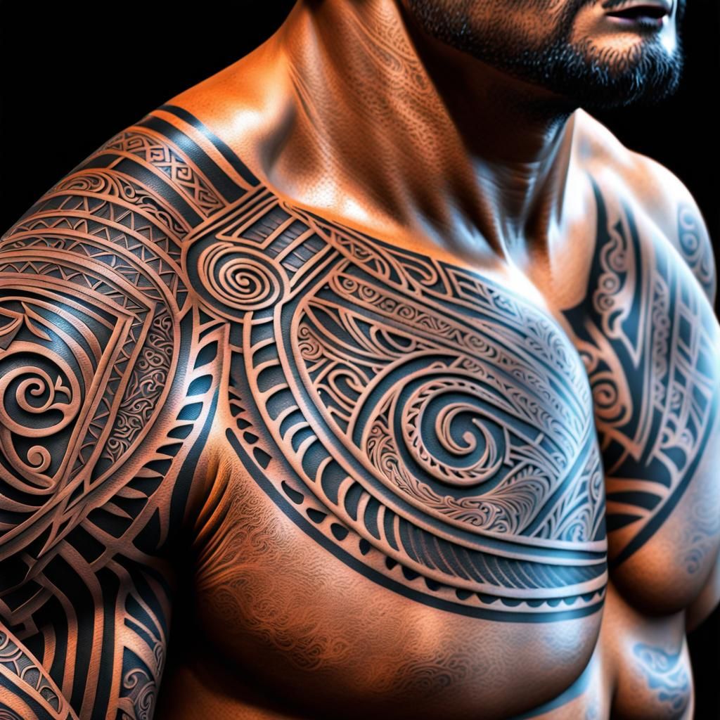 Detailed Maori Tattoo with 3D Effects