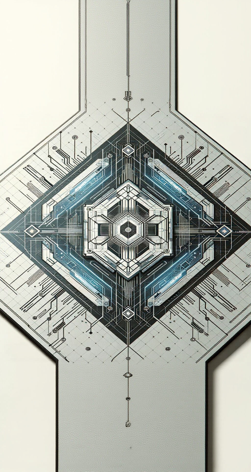 Minimalist Mousepad with Geometric Digital Blueprint Design