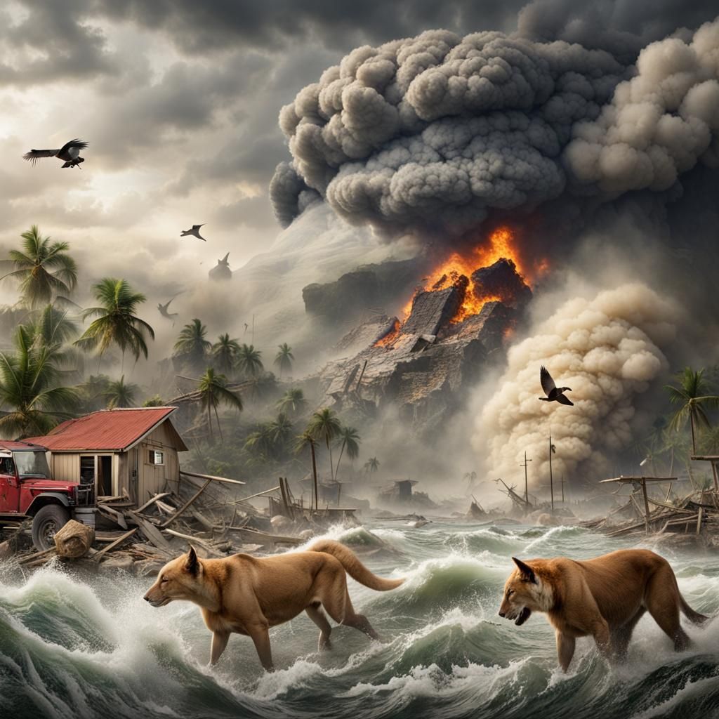 Animals Clash Amidst Simultaneous Natural Disasters